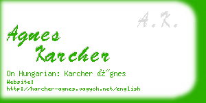 agnes karcher business card